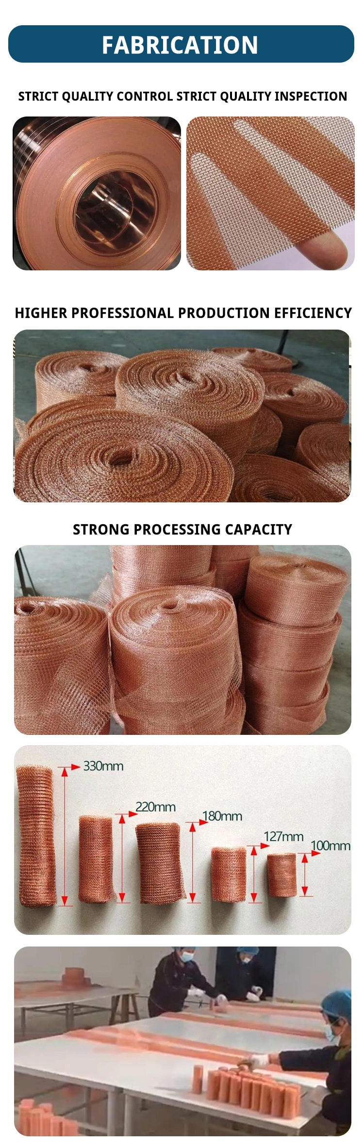Copper Titanium Stainless Steel Knitted Wire Mesh Gas-Liquid Filter Mesh